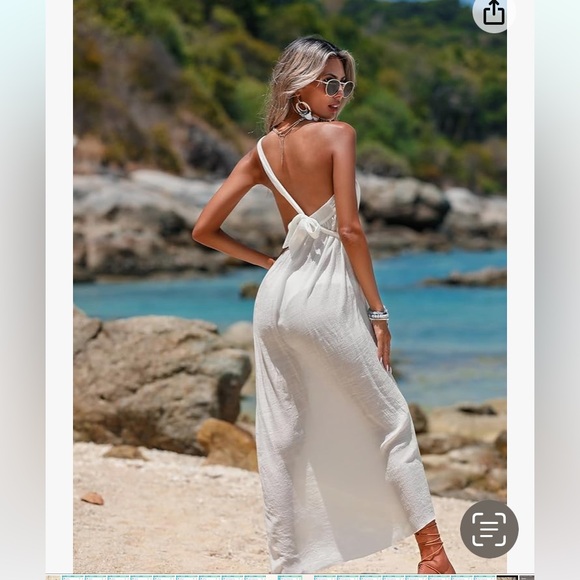 NWT DOSE white semi sheer swim cover-up one size 4–12 - Picture 2 of 11